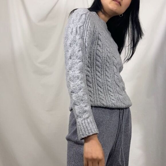 Rachel Zoe Grey Chunky Knitted Sweater Pullover - Picture 3 of 8